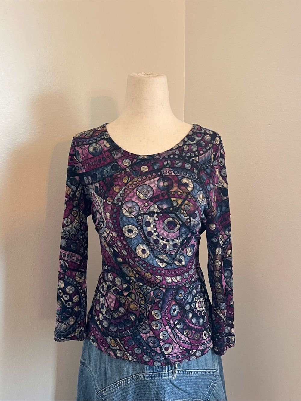 Vintage Y2K Purple long sleeve top // size M